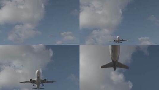 飞机从头顶飞过高清在线视频素材下载