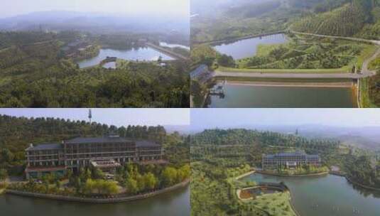 武汉木兰花谷湖畔度假酒店高清在线视频素材下载