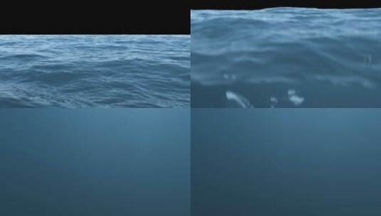 4k从海面到海面下的过程 (3)高清在线视频素材下载