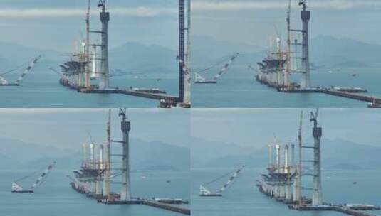 航拍珠海黄茅海大桥高清在线视频素材下载