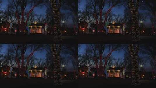 亚利桑那州圣诞灯和凉亭高清在线视频素材下载