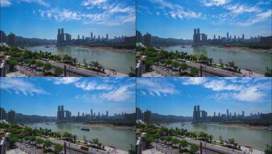 4k 航拍重庆城市金融中心摩天大楼延时拍摄高清在线视频素材下载