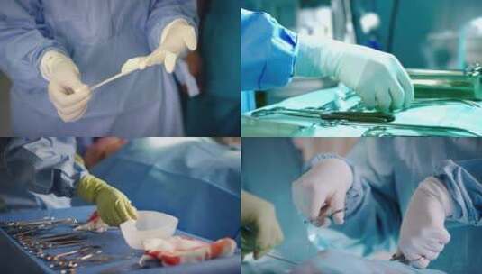 医生穿戴设备在手术室做手术 视频合集高清在线视频素材下载