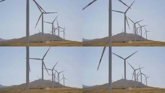 风力涡轮机清洁新能源风机碳达峰双碳高清在线视频素材下载