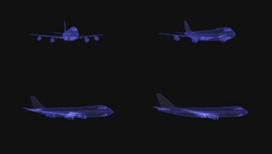【原创】蓝色科技大型运输飞机动画带通道高清在线视频素材下载