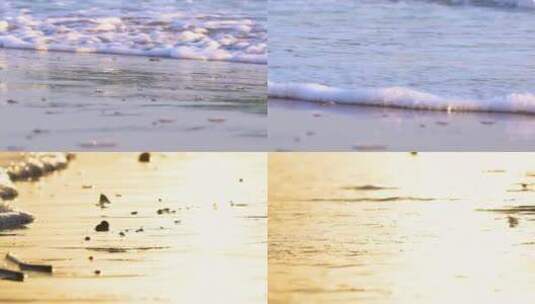 唯美震撼画面大海浪花沙滩慢动作高清在线视频素材下载