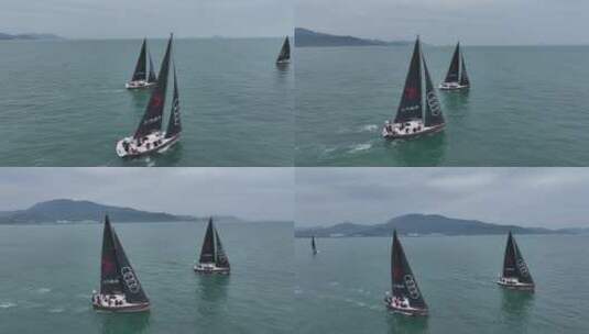 奥迪帆船航拍高清在线视频素材下载