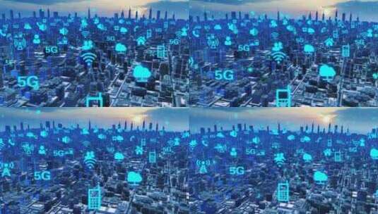 5g智慧城市和互联网概念高清在线视频素材下载