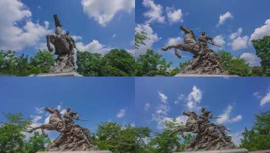 惠州叶挺纪念园蓝天白云大范围-4K-420-25P高清在线视频素材下载