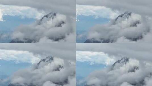 西藏南迦巴瓦峰山峦云雾航拍709高清在线视频素材下载