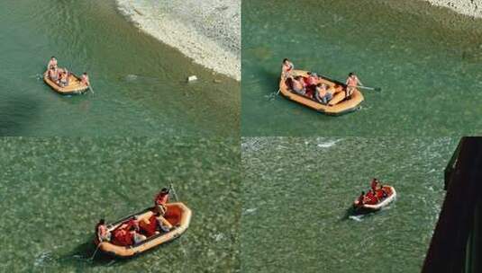 峡谷漂流清澈河水救援旅游高清在线视频素材下载