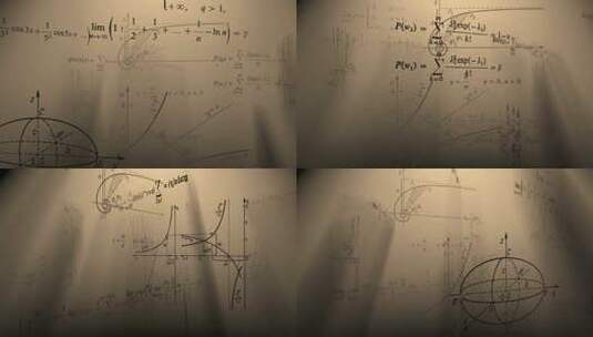 数学符号在空间中旋转高清在线视频素材下载