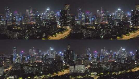 4K深圳南山区科技园软件园夜景航拍高清在线视频素材下载