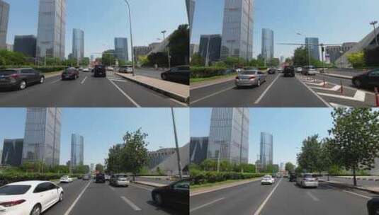 开车行驶在北京街道 北京开车第一视角高清在线视频素材下载