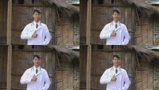 亚洲医生竖起大拇指高清在线视频素材下载