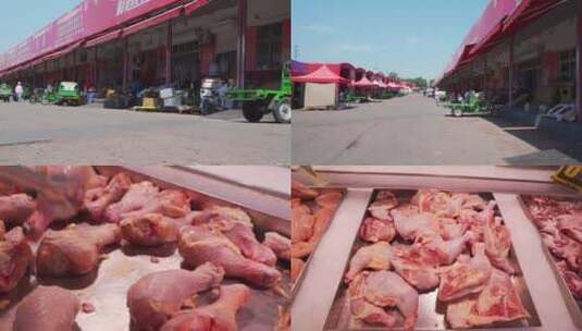 新发地批发生鲜肉类菜市场市集高清在线视频素材下载