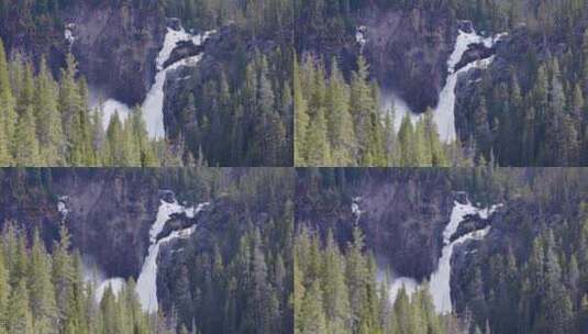 美国风景中的瀑布和树木高清在线视频素材下载