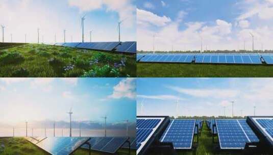 新能源 太阳能发电站 光伏发电高清在线视频素材下载