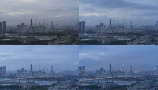 广州番禺大桥与CBD高清在线视频素材下载