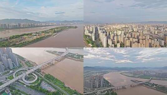 温州江心屿 东欧大桥 瓯江 瓯江路高清在线视频素材下载