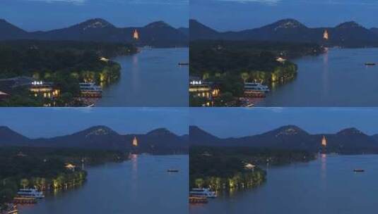 杭州西湖夜景高清在线视频素材下载