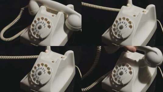用老式电话机打电话 复古电话高清在线视频素材下载
