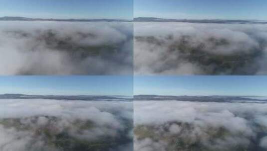 航拍山脉云层高清在线视频素材下载