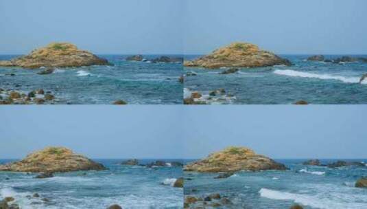海边礁石浪花 海浪拍打岩石高清在线视频素材下载