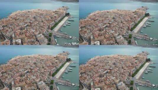 意大利西西里岛锡拉丘兹爱奥尼亚海边奥蒂吉亚岛的莫洛·扎纳戈拉高清在线视频素材下载
