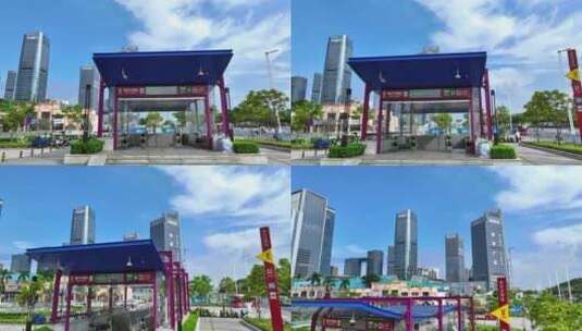 4K航拍广州南村万博地铁站高清在线视频素材下载