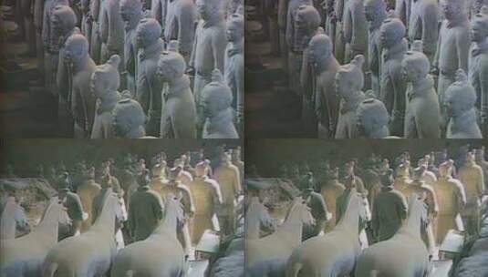 70 80年代秦始皇兵马俑高清在线视频素材下载