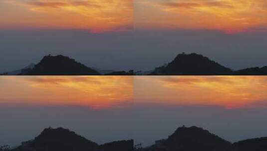 初秋的泰山，云海日出，晚霞夕照高清在线视频素材下载