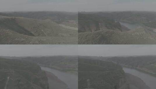 黄河大峡谷航拍 log高清在线视频素材下载