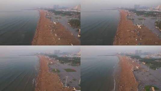 海边沙滩大海海洋沙滩风景航拍高清在线视频素材下载