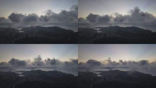 平潭岛清晨日出航拍高清在线视频素材下载
