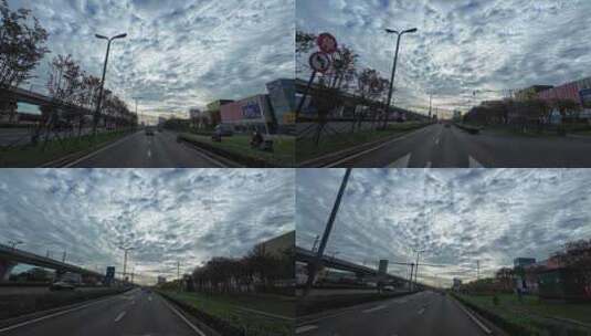 驾驶员视角清晨的四川成都天空云景高清在线视频素材下载