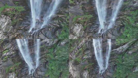 山水航拍庐山瀑布三叠泉高山流水山自然风景高清在线视频素材下载