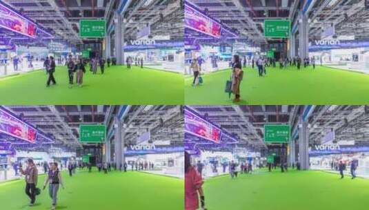 2023第六届中国进口博览会7.1馆人流延时高清在线视频素材下载