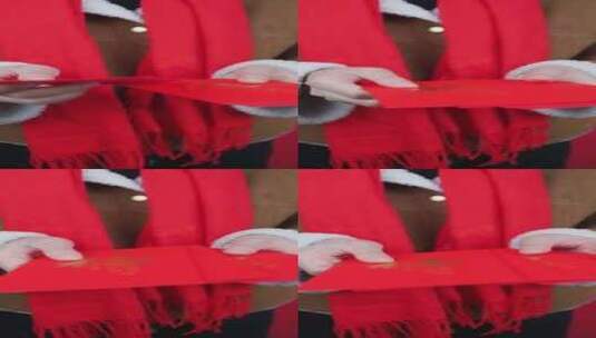 春节亚洲女性手拿红包高清在线视频素材下载