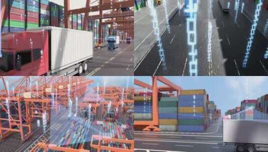现代化科技感运输海运国际贸易航运交通运输高清在线视频素材下载