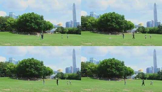 深圳莲花山公园-放风筝的人高清在线视频素材下载