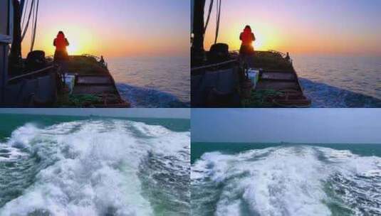 在海上追逐日出高清在线视频素材下载