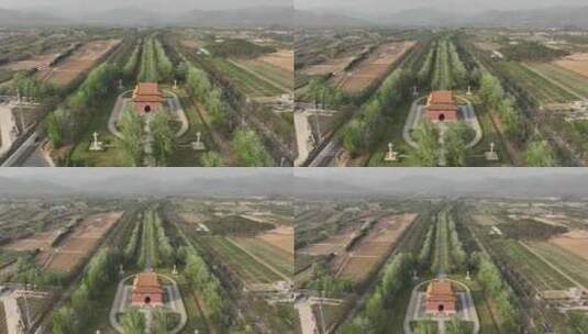 航拍北京十三陵神道高清在线视频素材下载