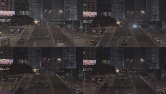 香港中环马路街景夜景高清在线视频素材下载