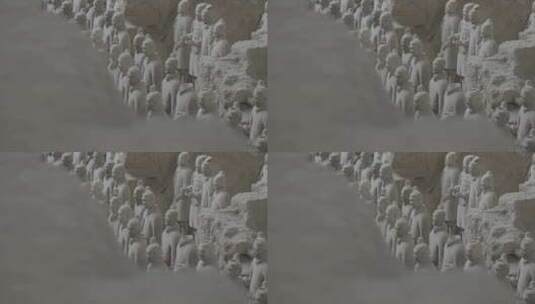 秦始皇兵马俑 灰片素材高清在线视频素材下载