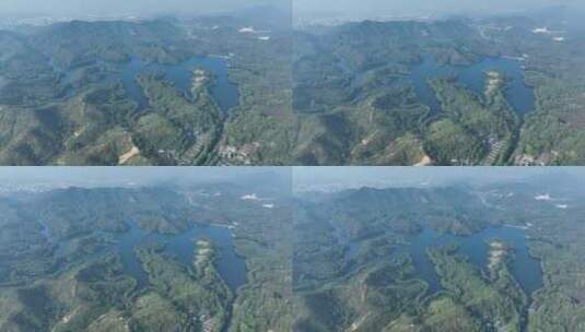 森林山水湖泊航拍青山绿水山川河流山峰风景高清在线视频素材下载