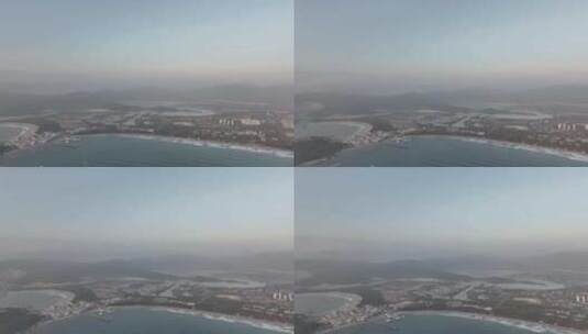 三亚皇后湾沙滩航拍高清在线视频素材下载