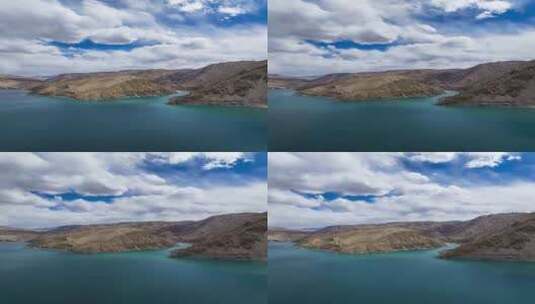 （延时）新疆塔县班迪尔湖下板地水库航拍高清在线视频素材下载