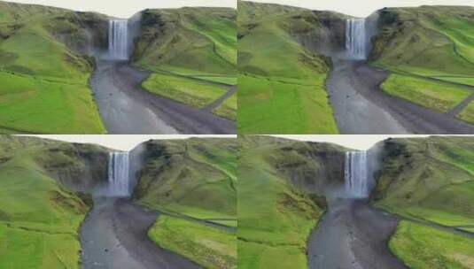 4k风景冰岛斯科加瀑布高清在线视频素材下载