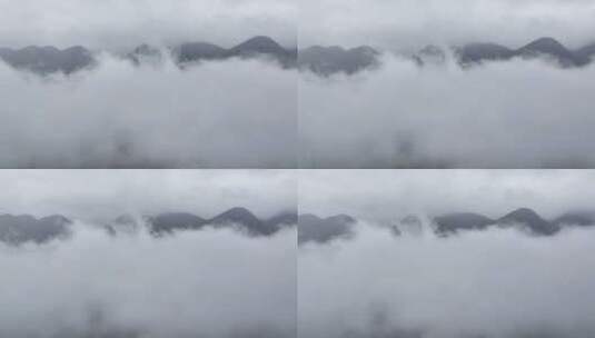 航拍云雾缭绕的广东清远粤北山区风光高清在线视频素材下载